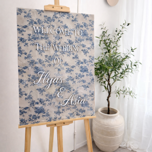 Panneau événement personnalisé – motif floral vintage