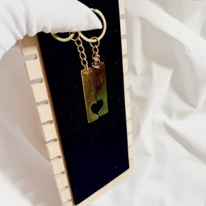 porte clé gravé coeur- couple