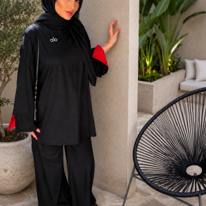 Ensemble Burkini Mastour Noir & Rouge  (inclus)